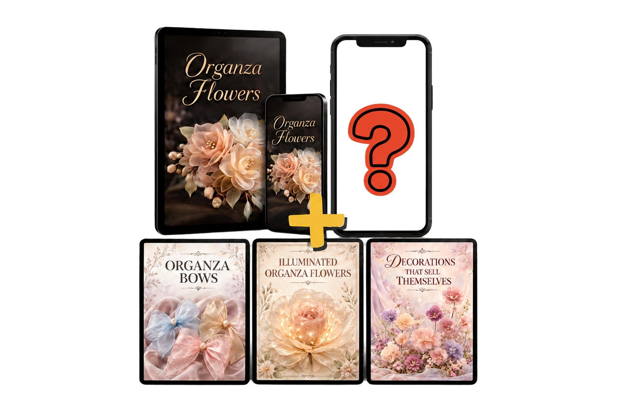 Complete organza flower guide with all 3 bonus materials